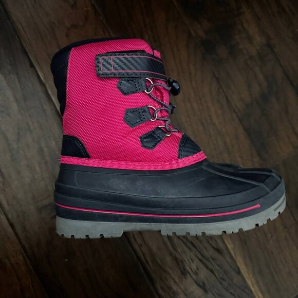 3M THINSULATE Girl’s Insulated Boots in Black/Pink - Size 1 - Picture 1 of 5